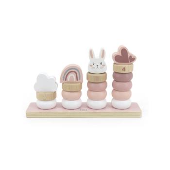 Kleine Stapelringe  pink Hase von Label Label